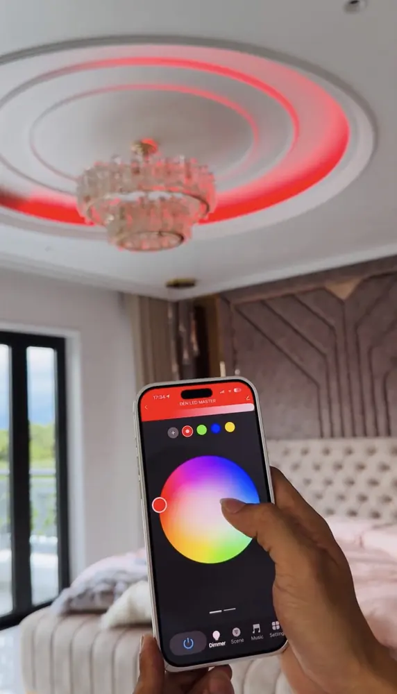 Biệt thự — đèn chùm 16 triệu màu
