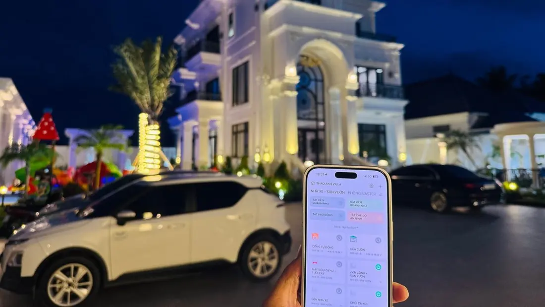 Thảo Anh Villa sáng đèn về đêm — công trình HANTECH thi công
