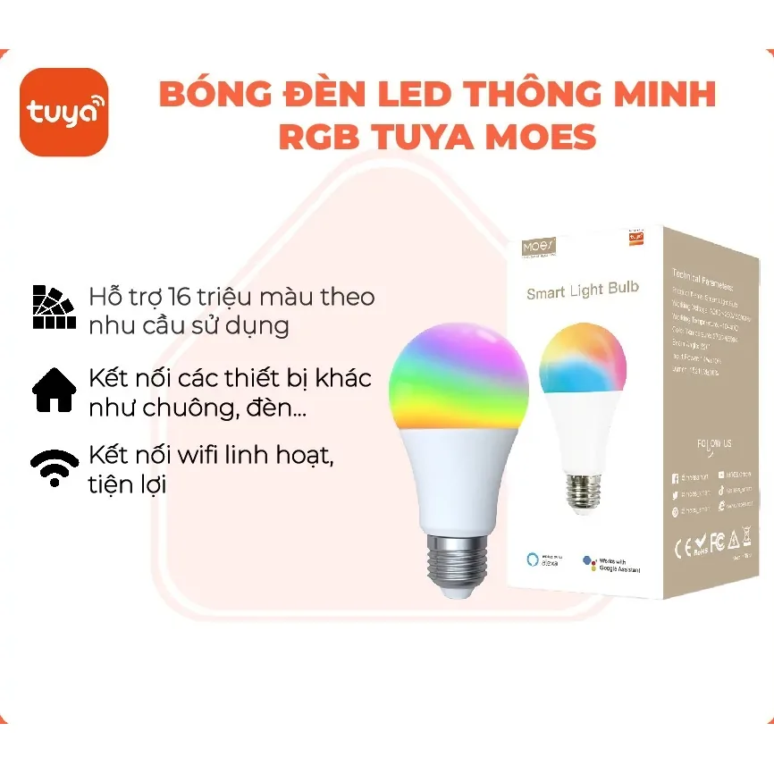 Bóng đèn thông minh Tuya Smart Life Moes – Zemismart wifi/zigbee