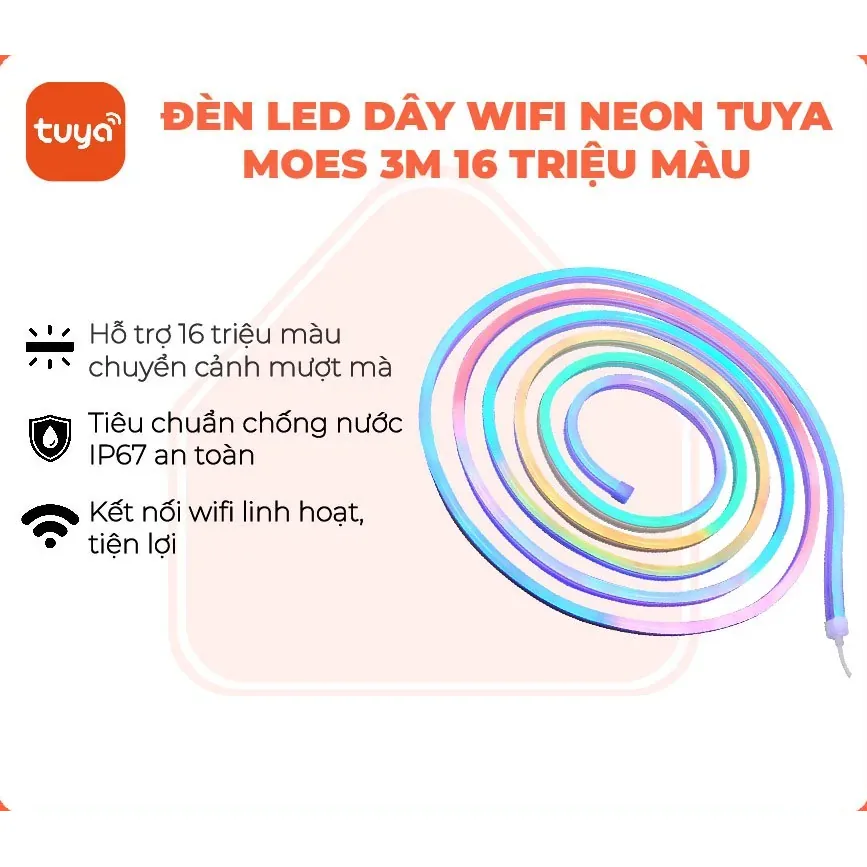Đèn LED dây wifi neon RGB Tuya Smart Life Moes 3M