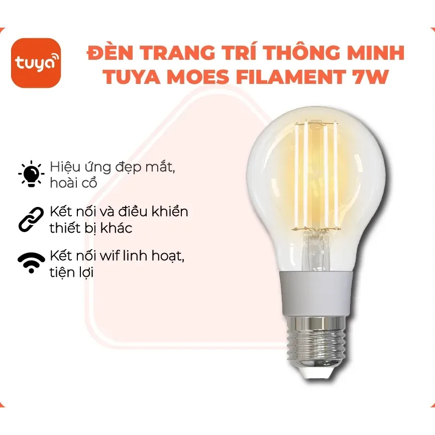 Đèn thông minh wifi trang trí giả cổ Filament Tuya Smart Life Moes 7W