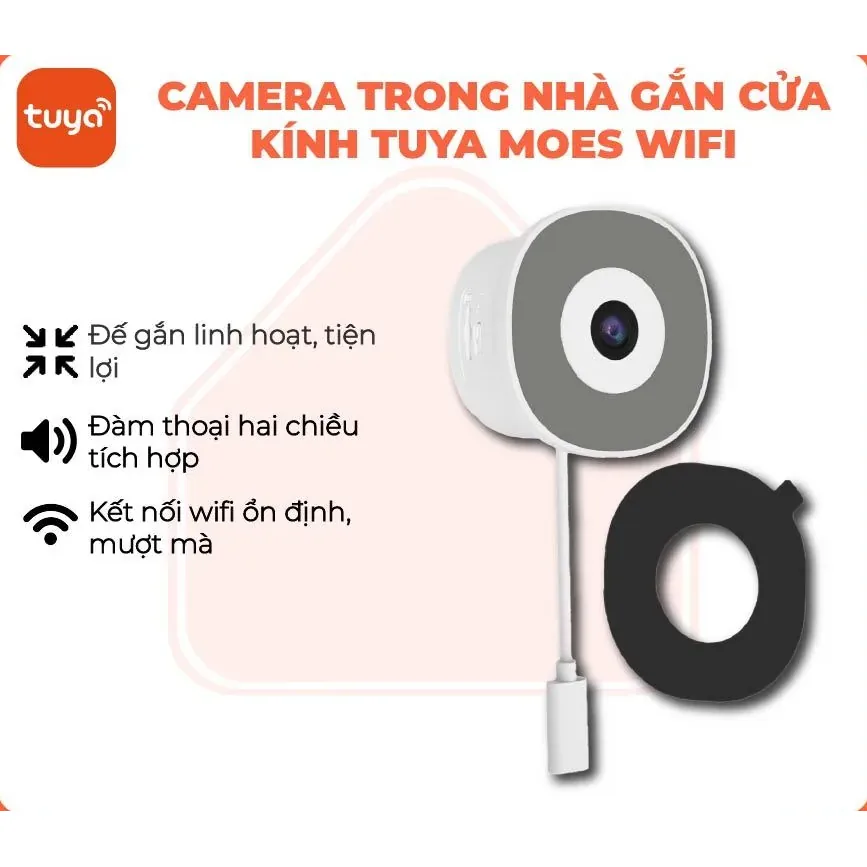 Camera Tuya Smart Life Moes trong nhà bản gắn kinh