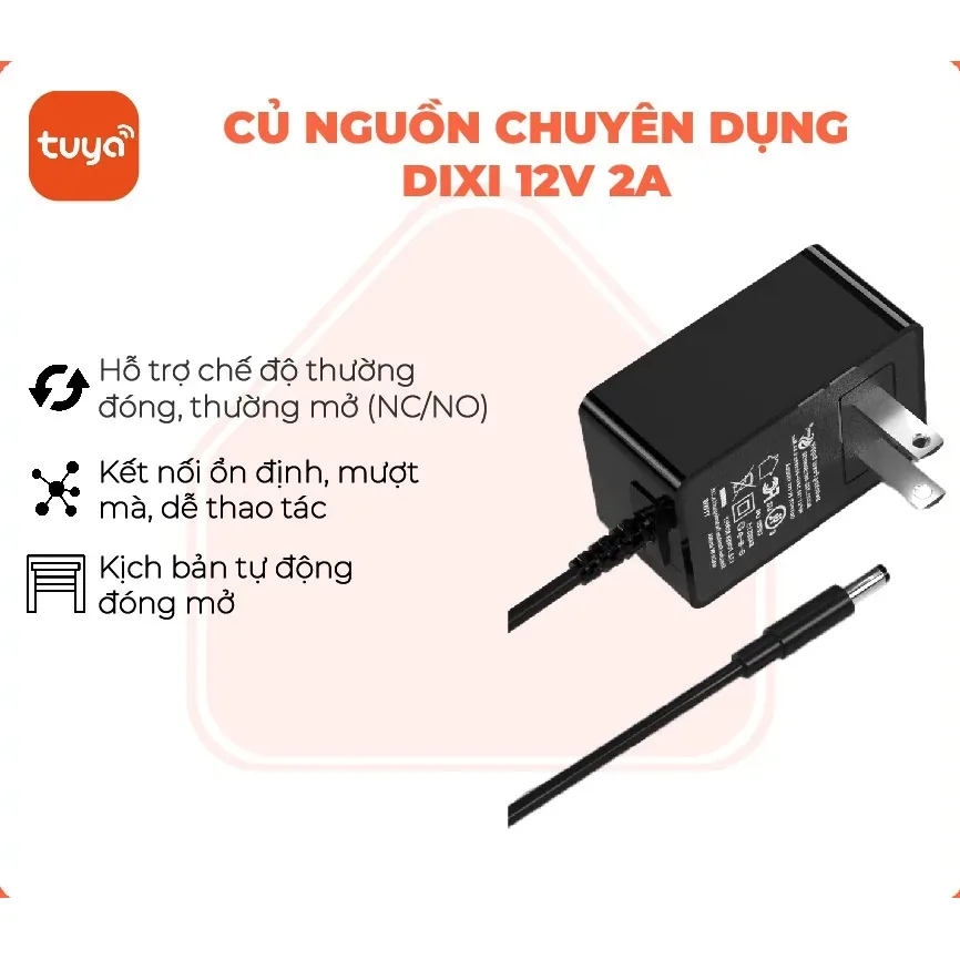 Củ sạc Dixi 12V 2A chân tròn