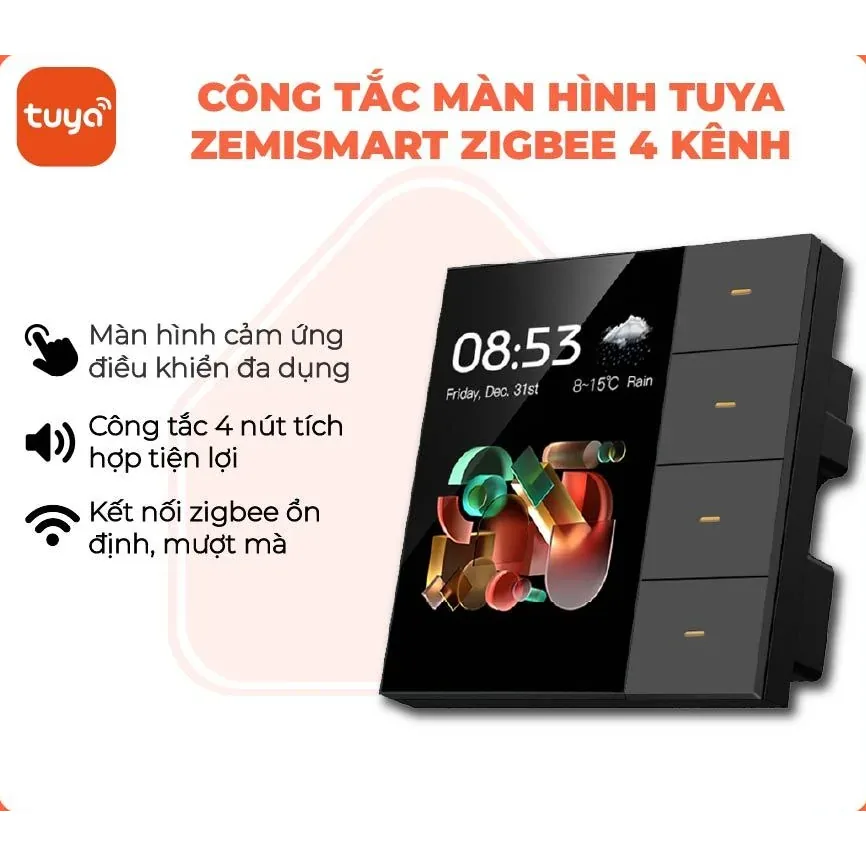 Màn hình điều khiển Tuya Smart Life Zemismart F3Pro-G