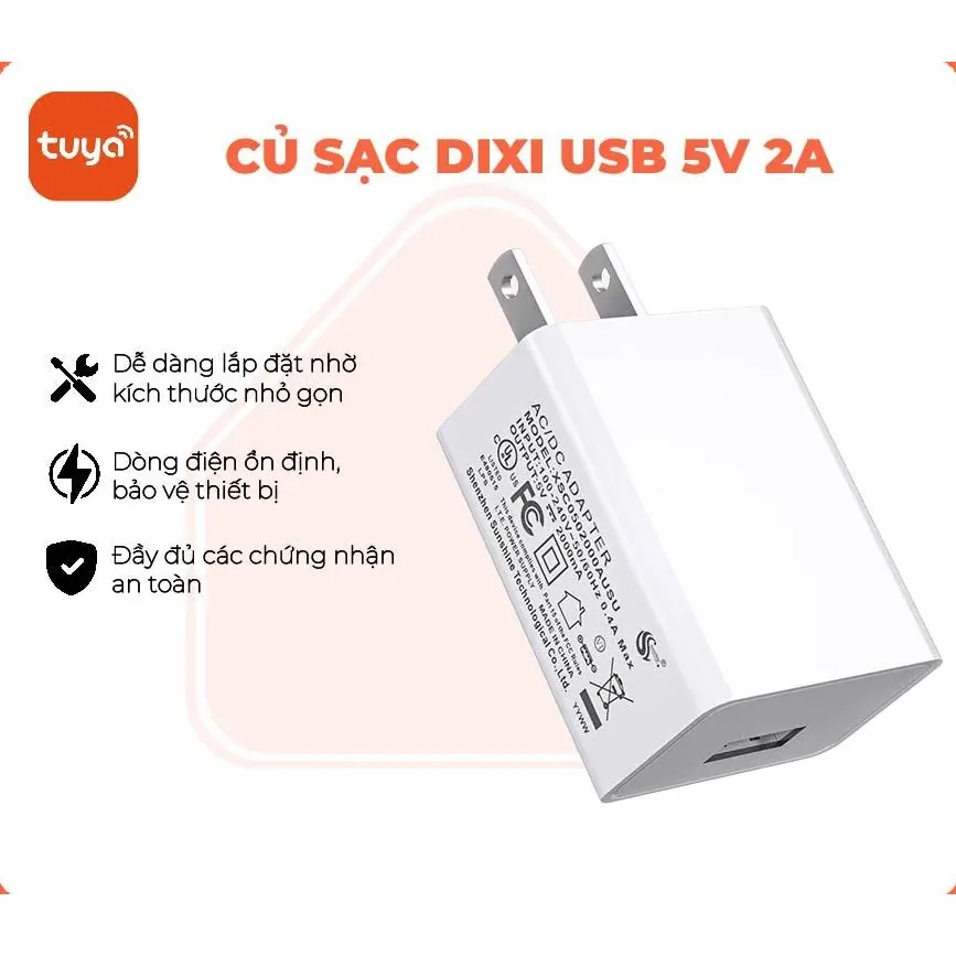 Củ sạc Dixi 5V 2A cổng USB
