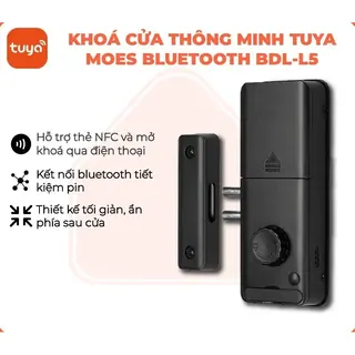Khóa thông minh Tuya Smart Life Moes bluetooth BDL-L5 hỗ trợ thẻ từ và điều khiển qua ứng dụng